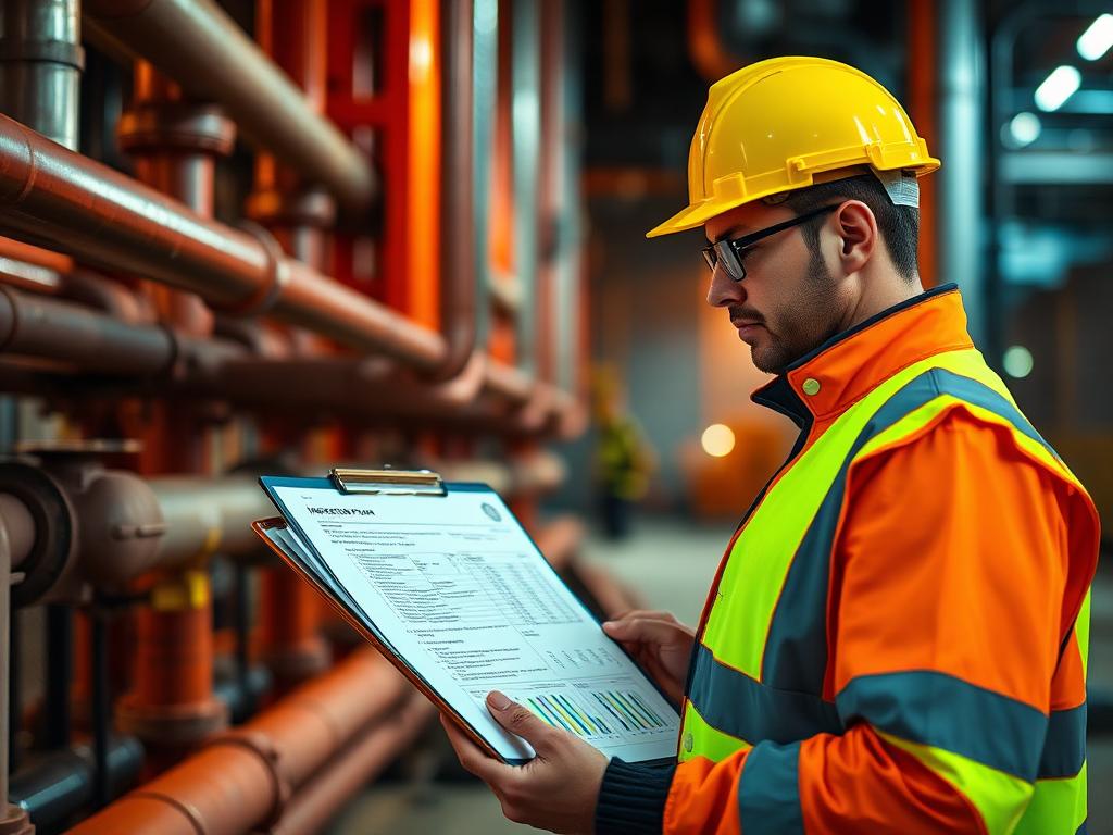 QA engineer reviewing an inspection test plan on a capital project site