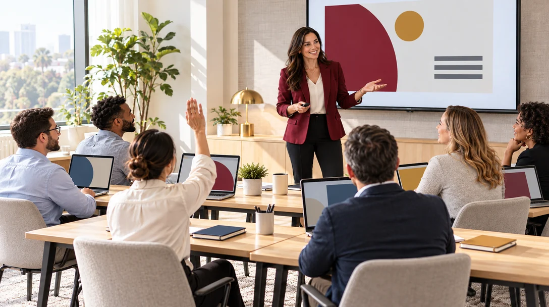 Trainer leading a professional certification course